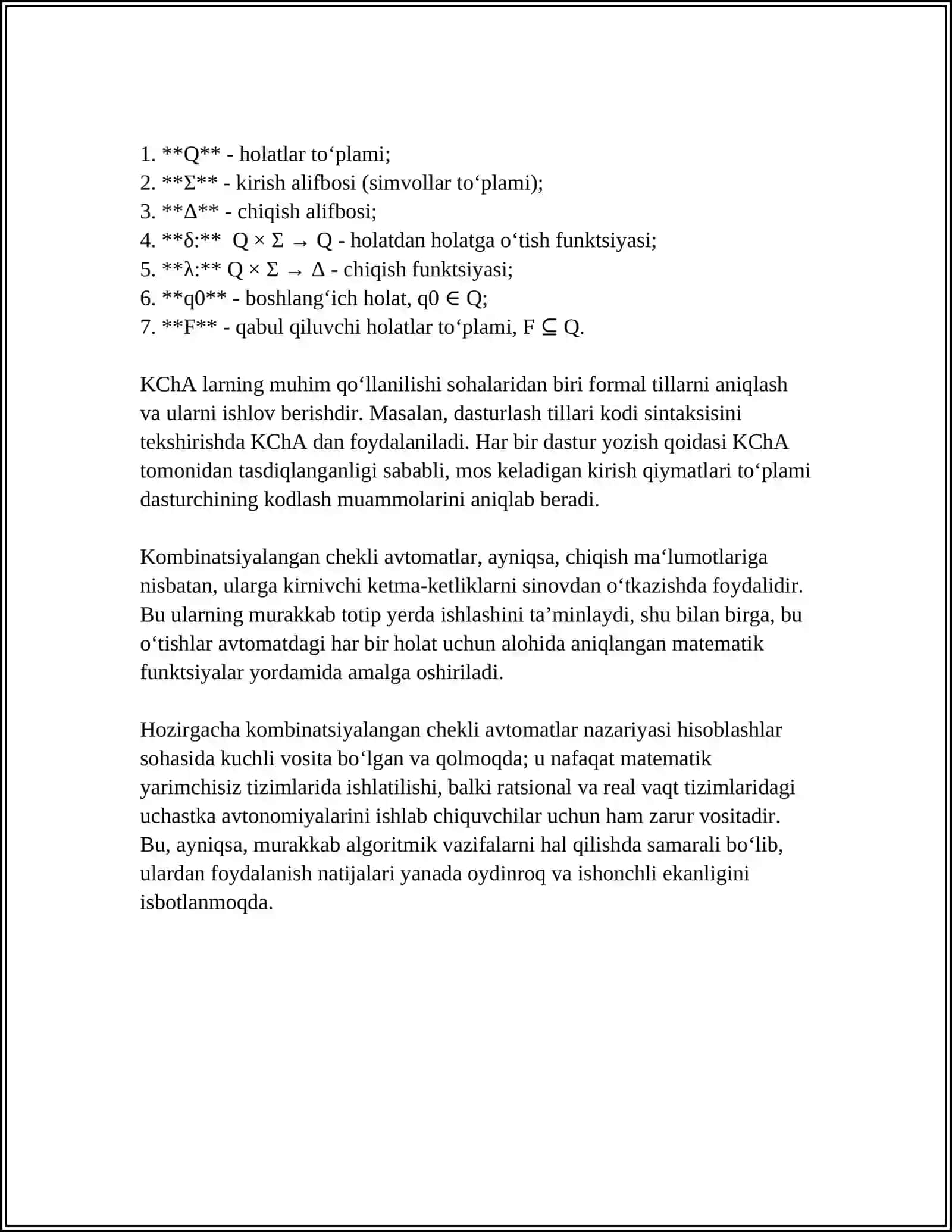 KOMBINATSIYALANGAN CHEKLI AVTOMATLAR 4