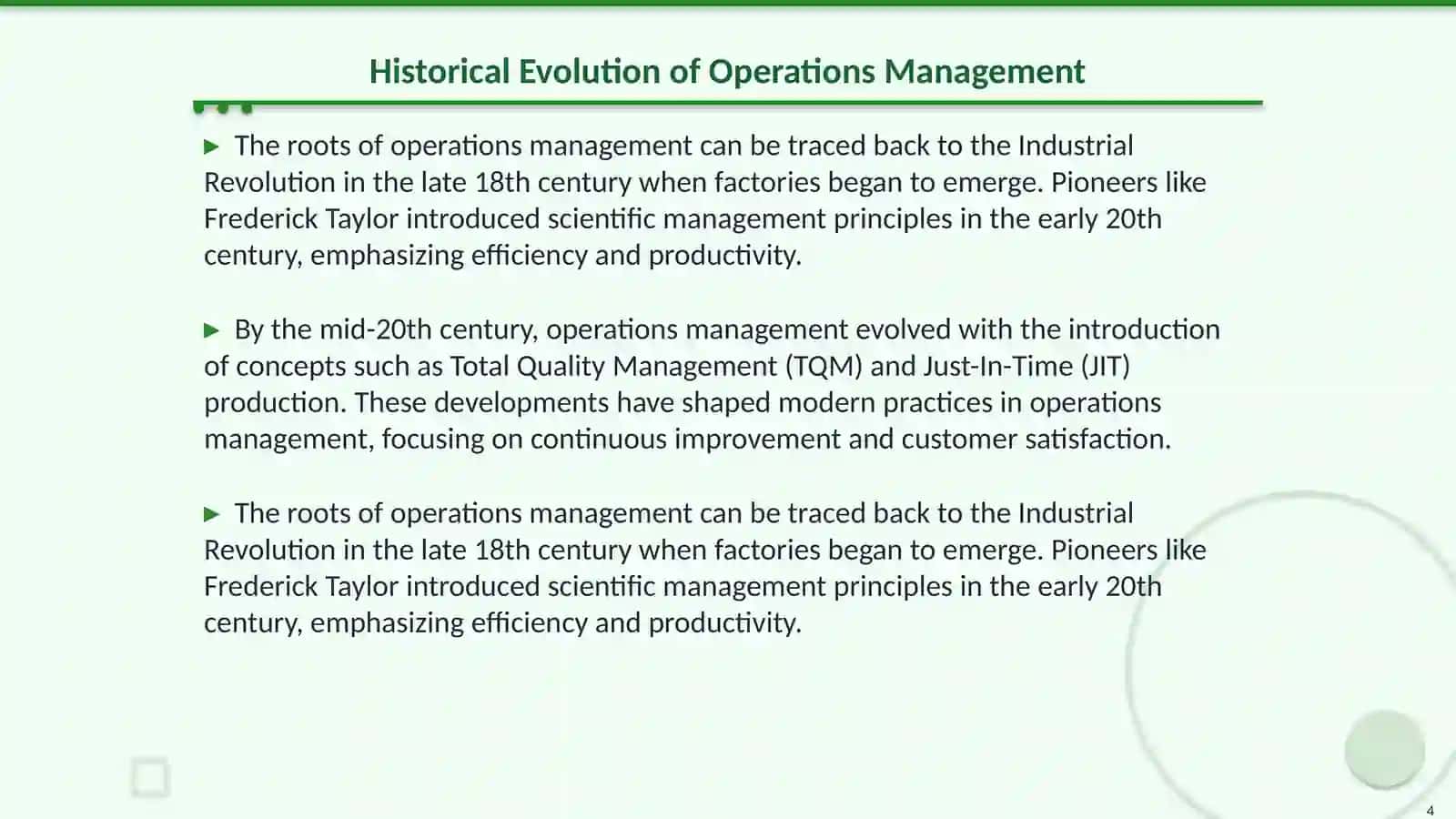 Role of operations management 4