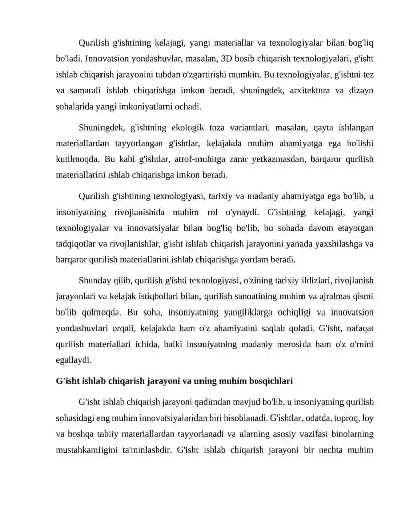 Qurilish g'ishti texnologiyasi. 4