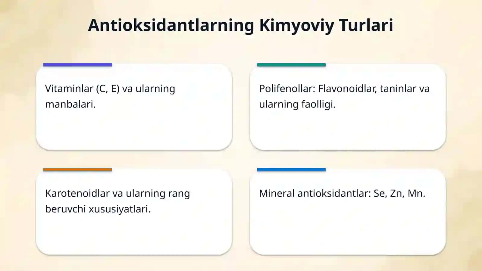 Antioksidant biofaol moddalar va ularning ahamiyati 4