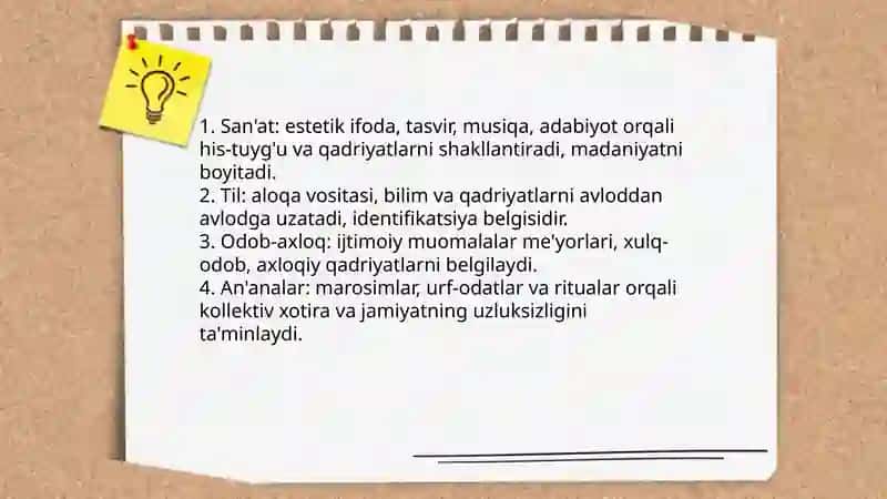 Madaniyat va ma'naviyatning nima va ularning farqi 4