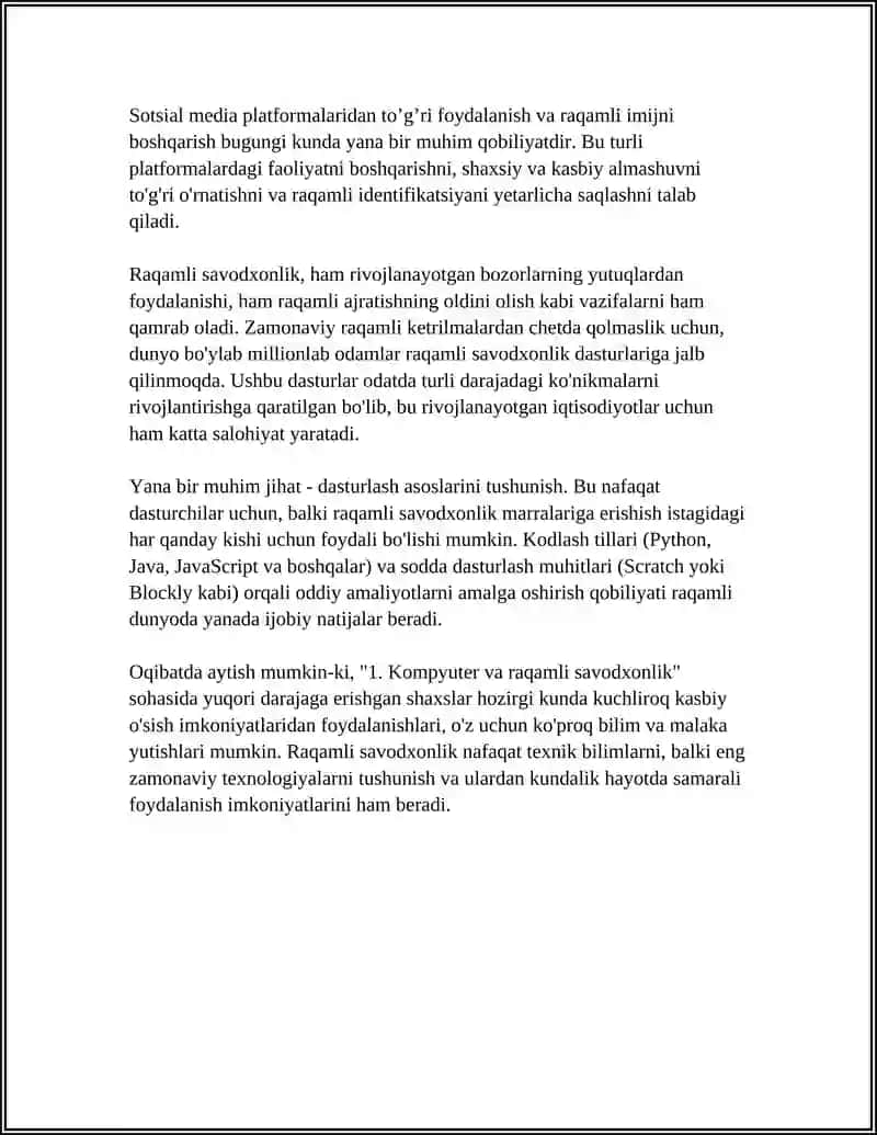 Kompyuter va raqamli savodxonlik 4