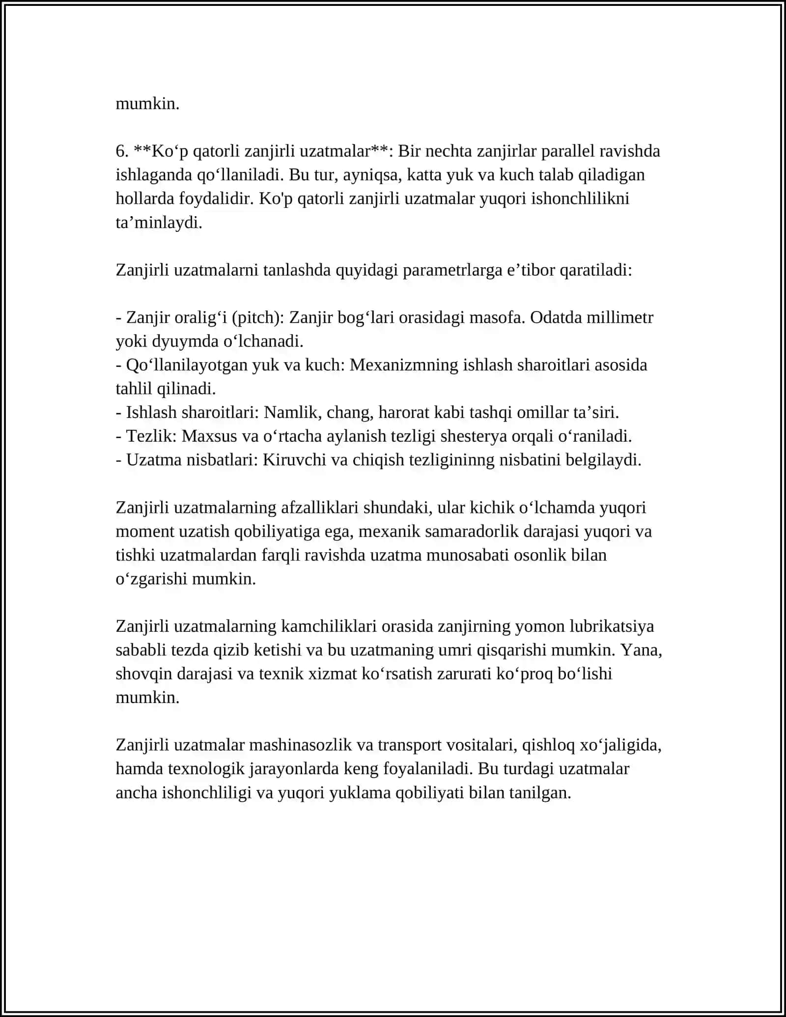 ZANJIRLI UZATMALAR 4