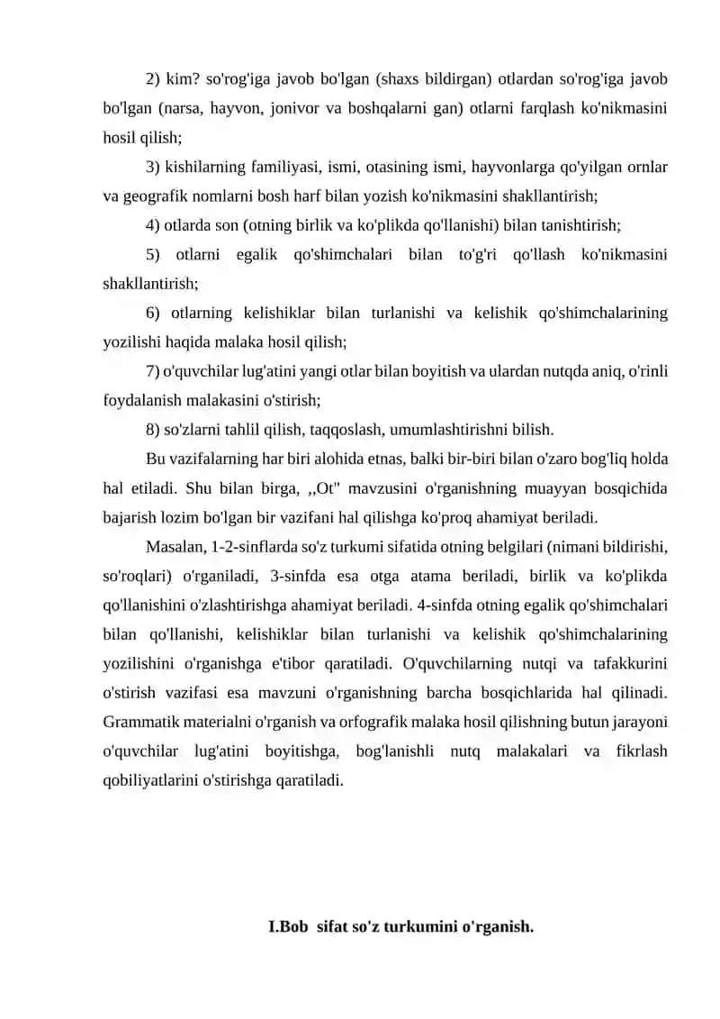 Sifat so'z turkumini o'rganish jarayonida o'quvchilar nutqini o'stirish 4