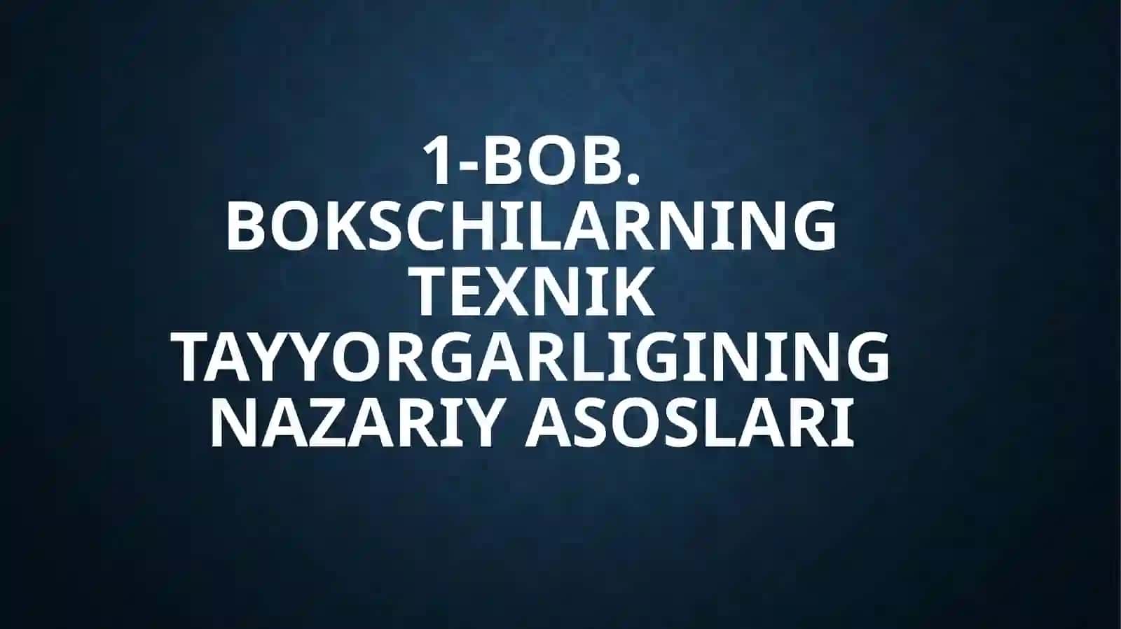 Bokschilarning texnik tayyorgarligi 4