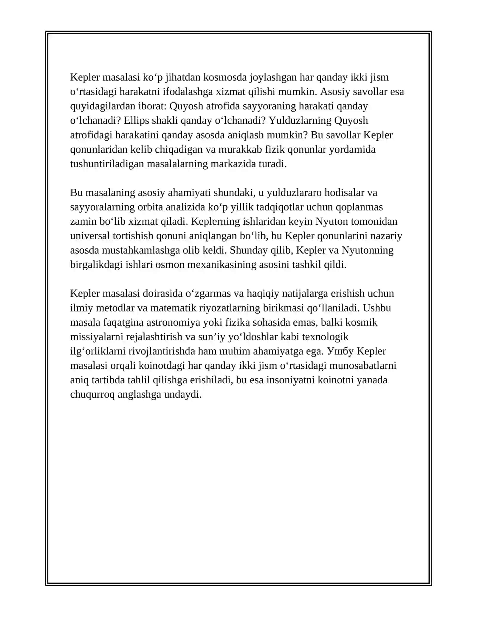 KEPLER MASALASI 4
