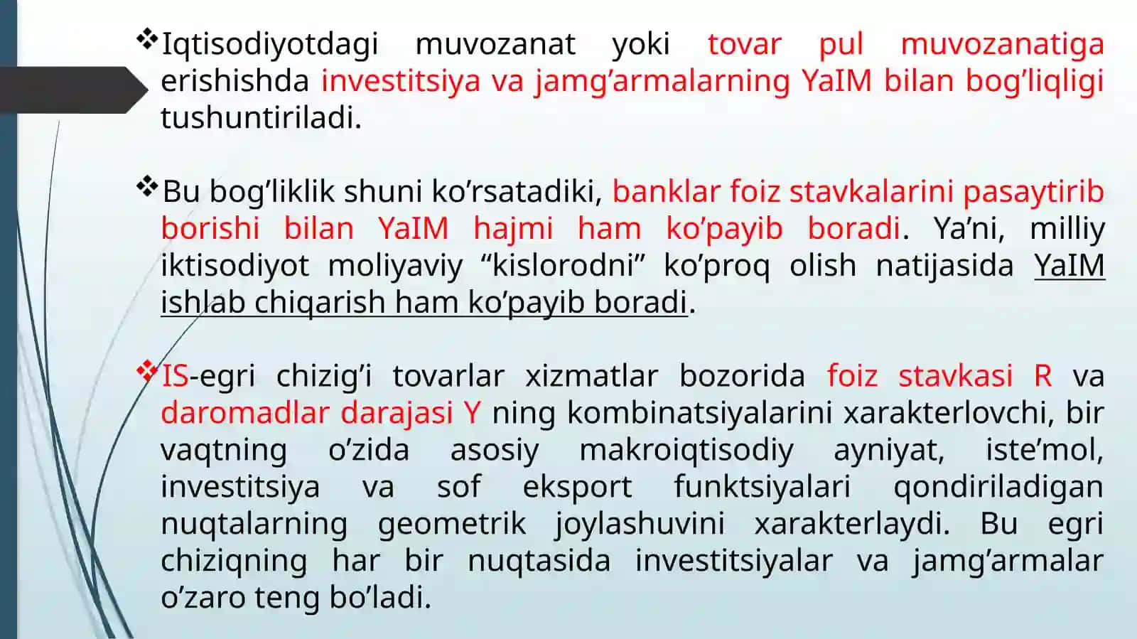 IS-LM modeli shakllanishi va tadbiqi 4