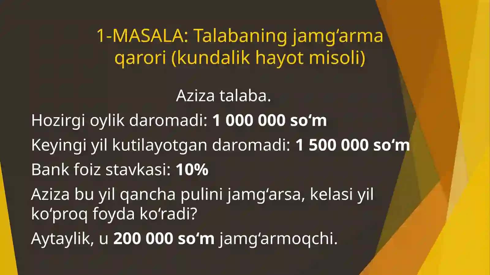Ikki davrli raqobat modelida jamg’arma va sarmoya 4