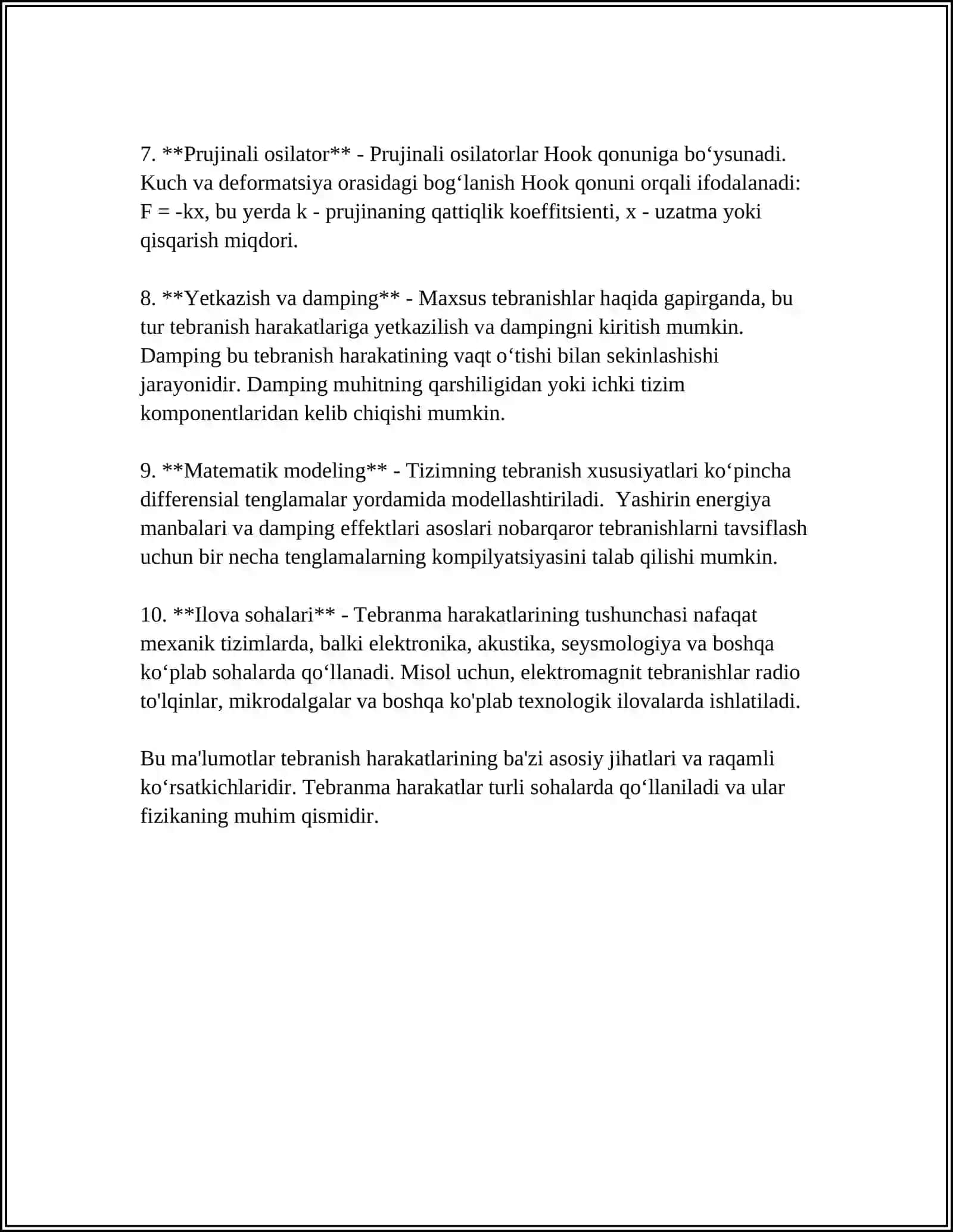 Tebranma harakatning asoslari 4