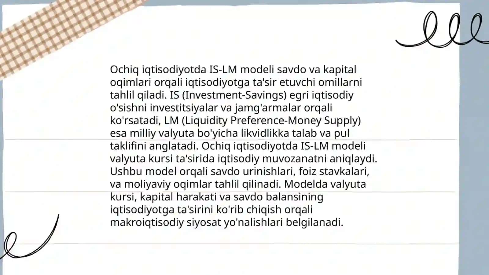 Mundell-Fleming Modeli va Valyuta Kursi Rejimi 4