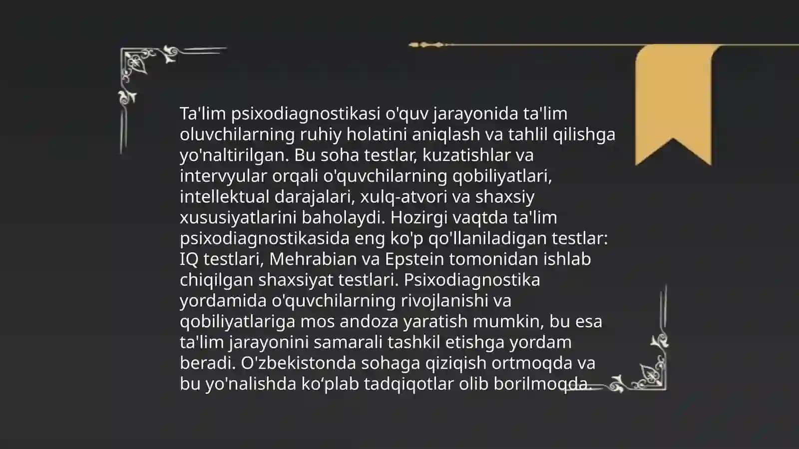 Psixodiagnostikani qo'llash sohalari 4