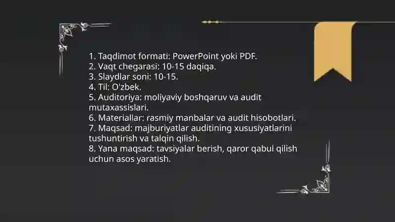 Majburiyatlar auditining xususiyatlari 4