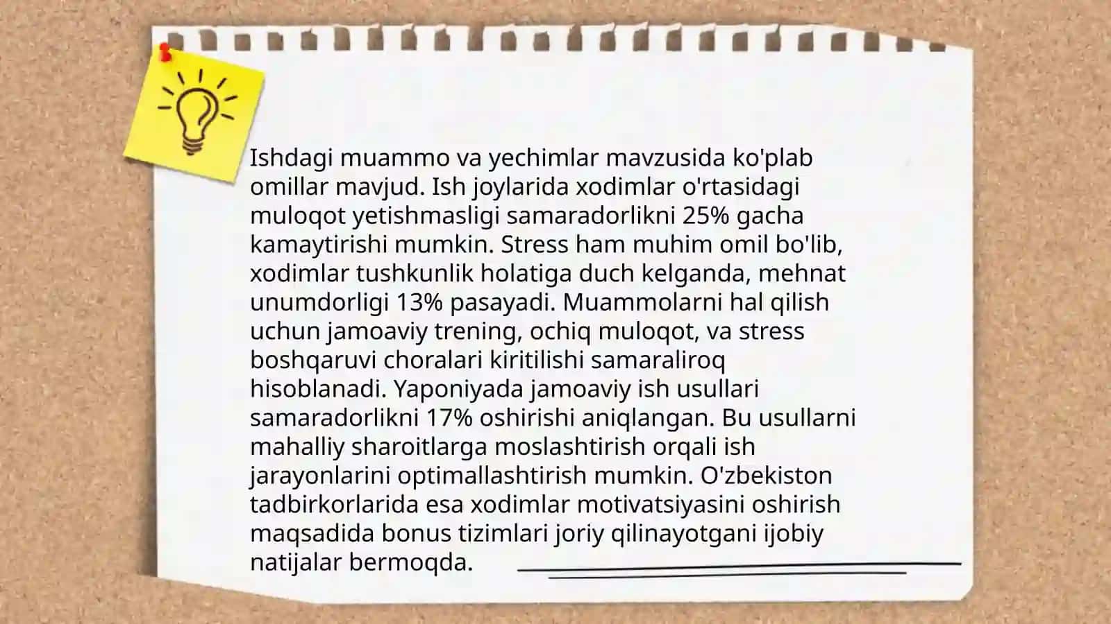 Ishdagi kechikishlar sabablari 4