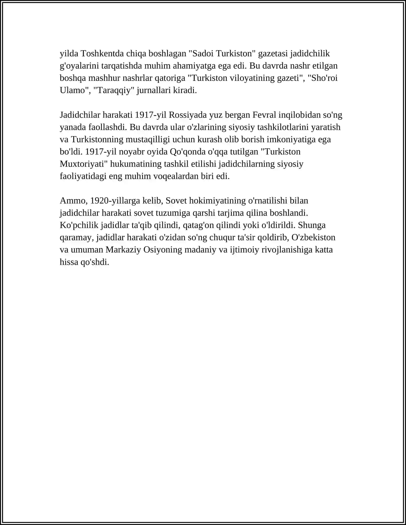 Jadidlar Harakati Referat 4