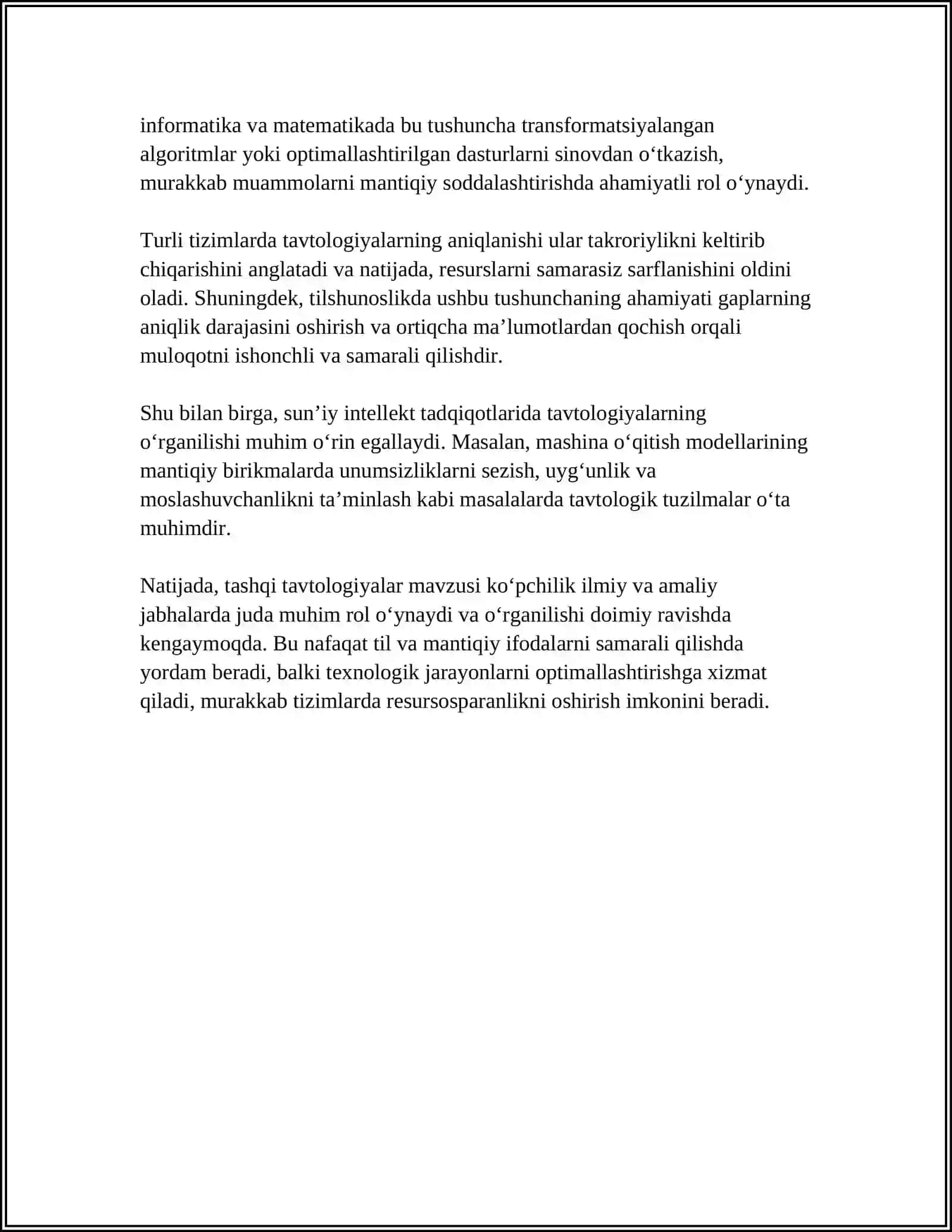 Tavtologiya Aynan Yolgʻon Bajariluvchi Formulalar 4