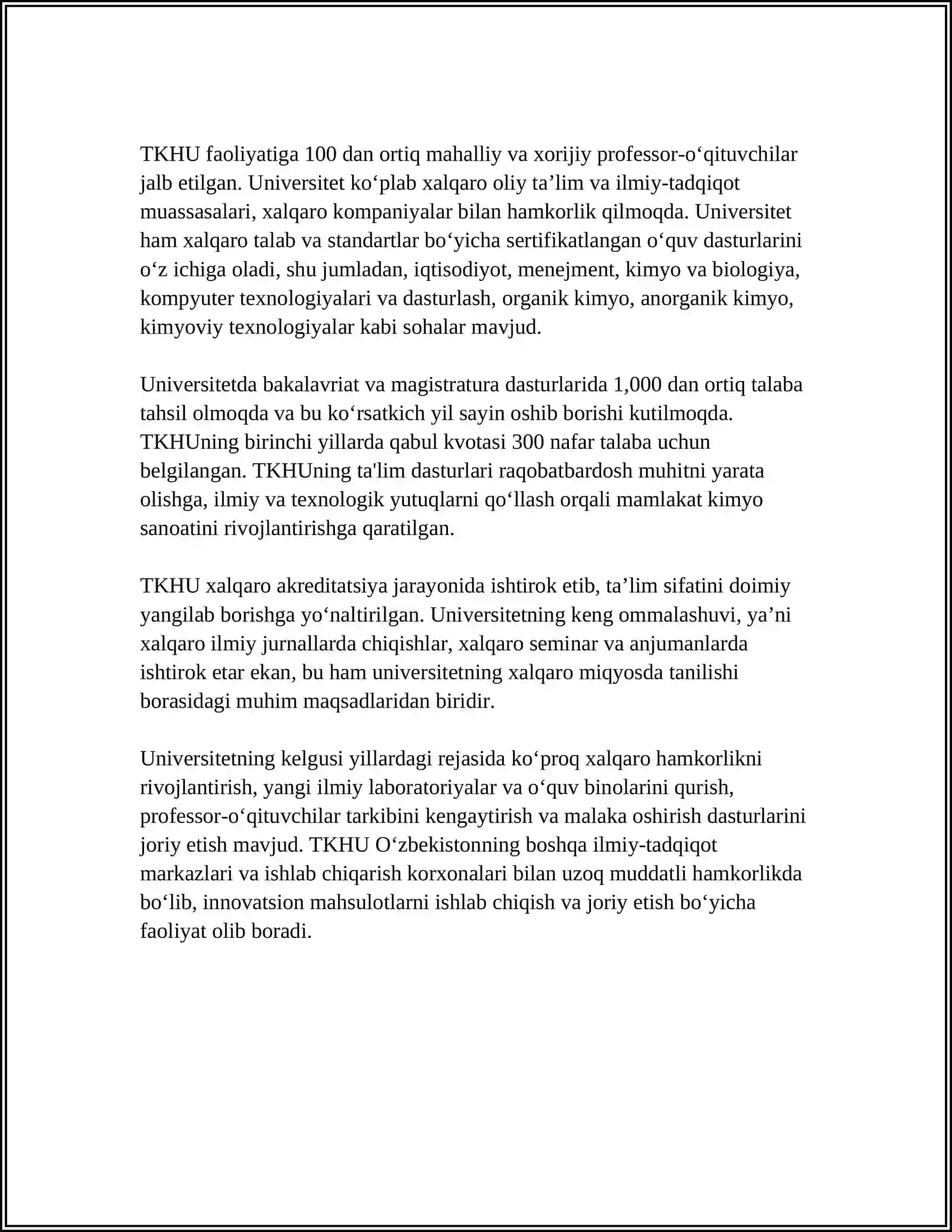 Toshkent Kimyo Halqaro Universiteti 4