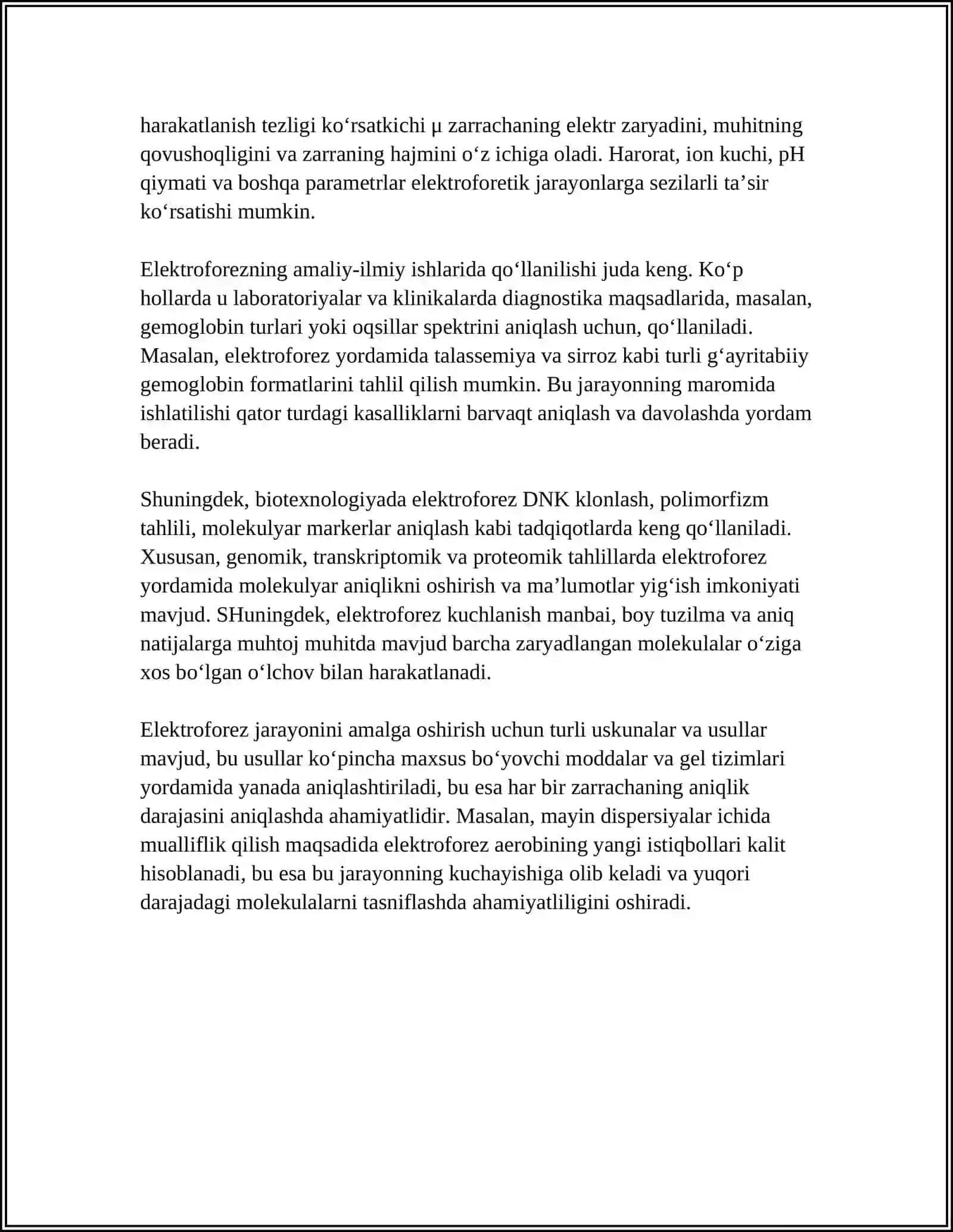 ELEKTROFOREZ YORDAMIDA DZETA POTENTSIALNI ANIQLASH 4