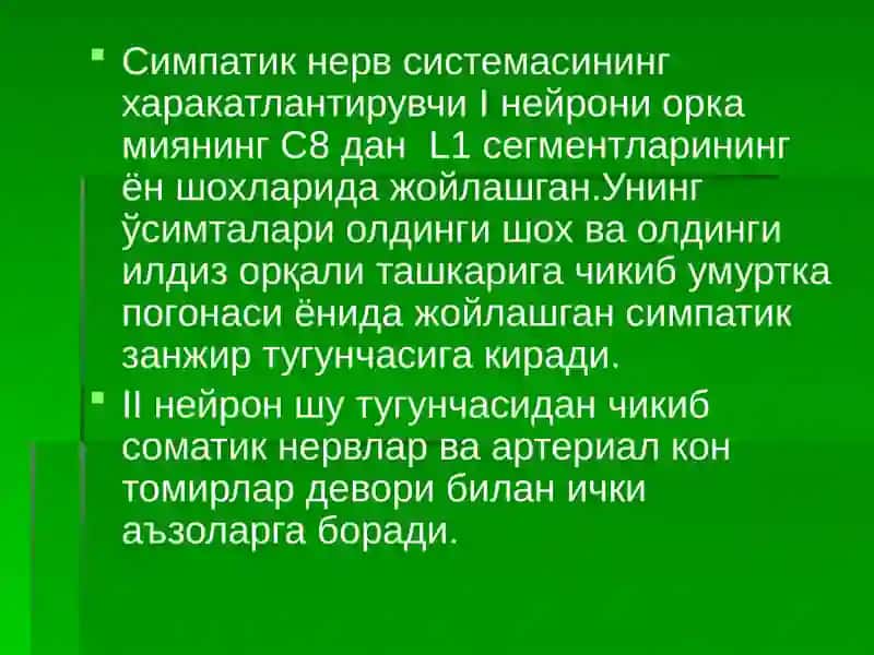 ВЕГЕТАТИВ АСАБ ТИЗИМ 4