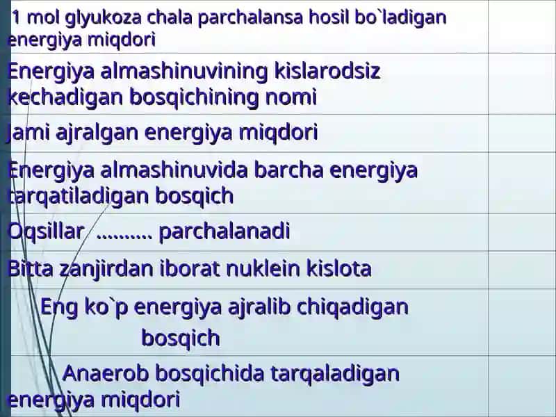 ENERGIYA ALMASHINUVIGA OID MASALALAR YECHISH 4