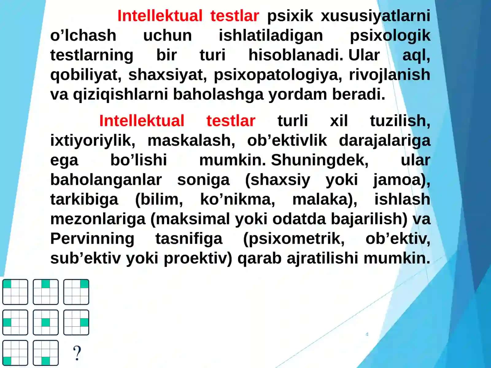 Intellektual testlar va ularning yaratilish tarixi 4