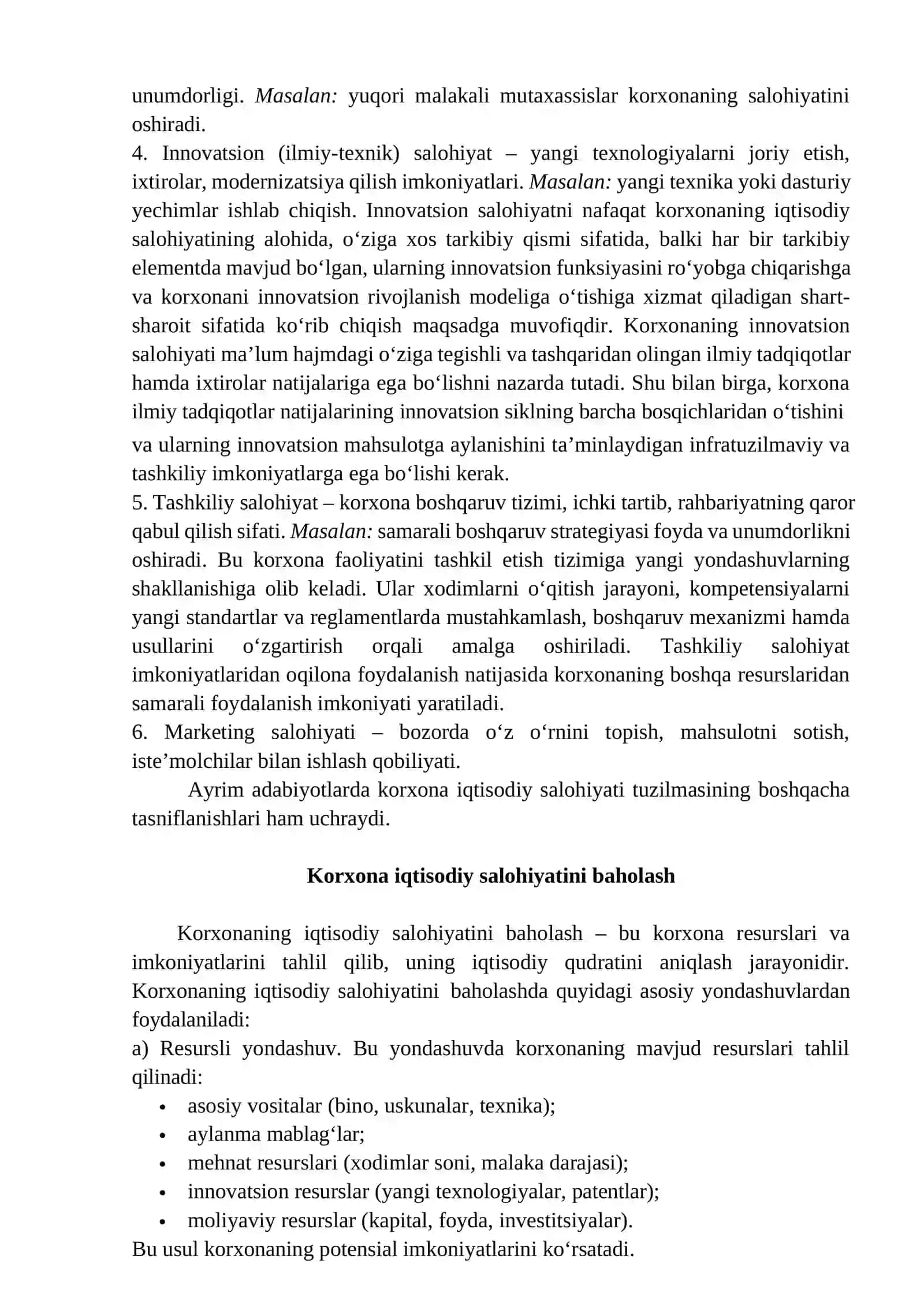 KORXONANING IQTISODIY SALOHIYATI TAHLILI 4