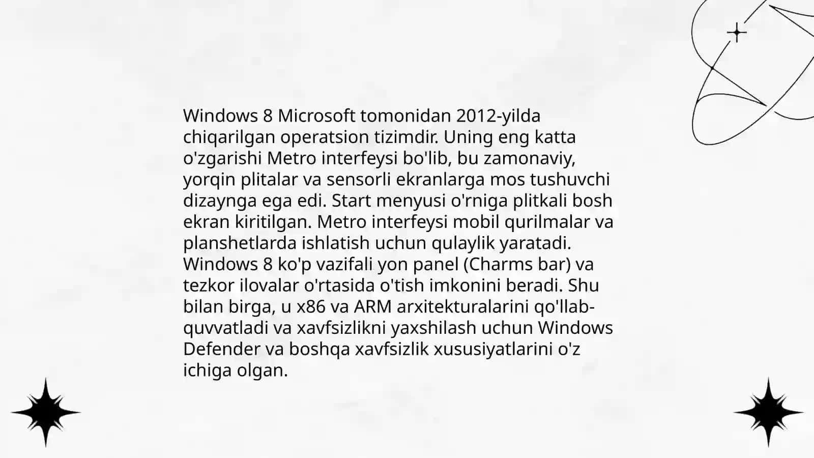 MS Windows 7,8,10 operatsion tizimlari va ulardagi yangi imkoniyatlar va qulayliklari 4