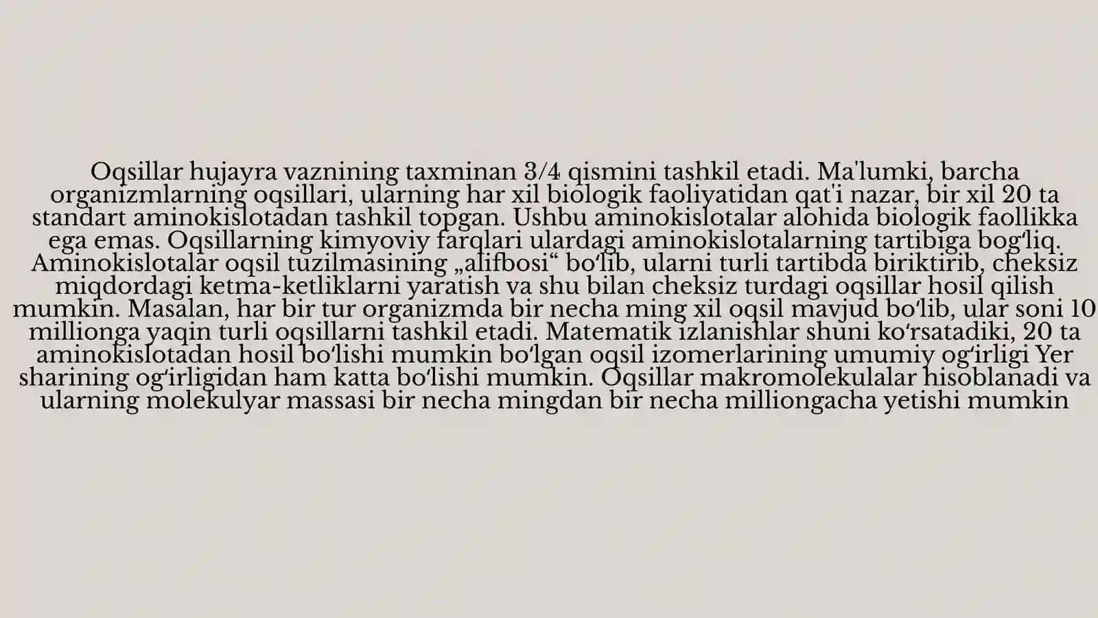 BIOKIMYO VAMALEKULYAR BIOLOGIYA FANI 4