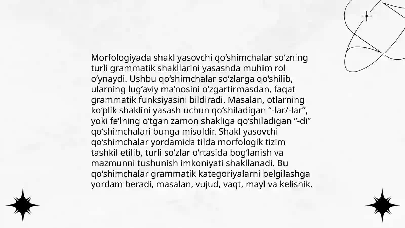 Shakl yasovchi qo'shimchalarni o'rganish xususiyatlari 4