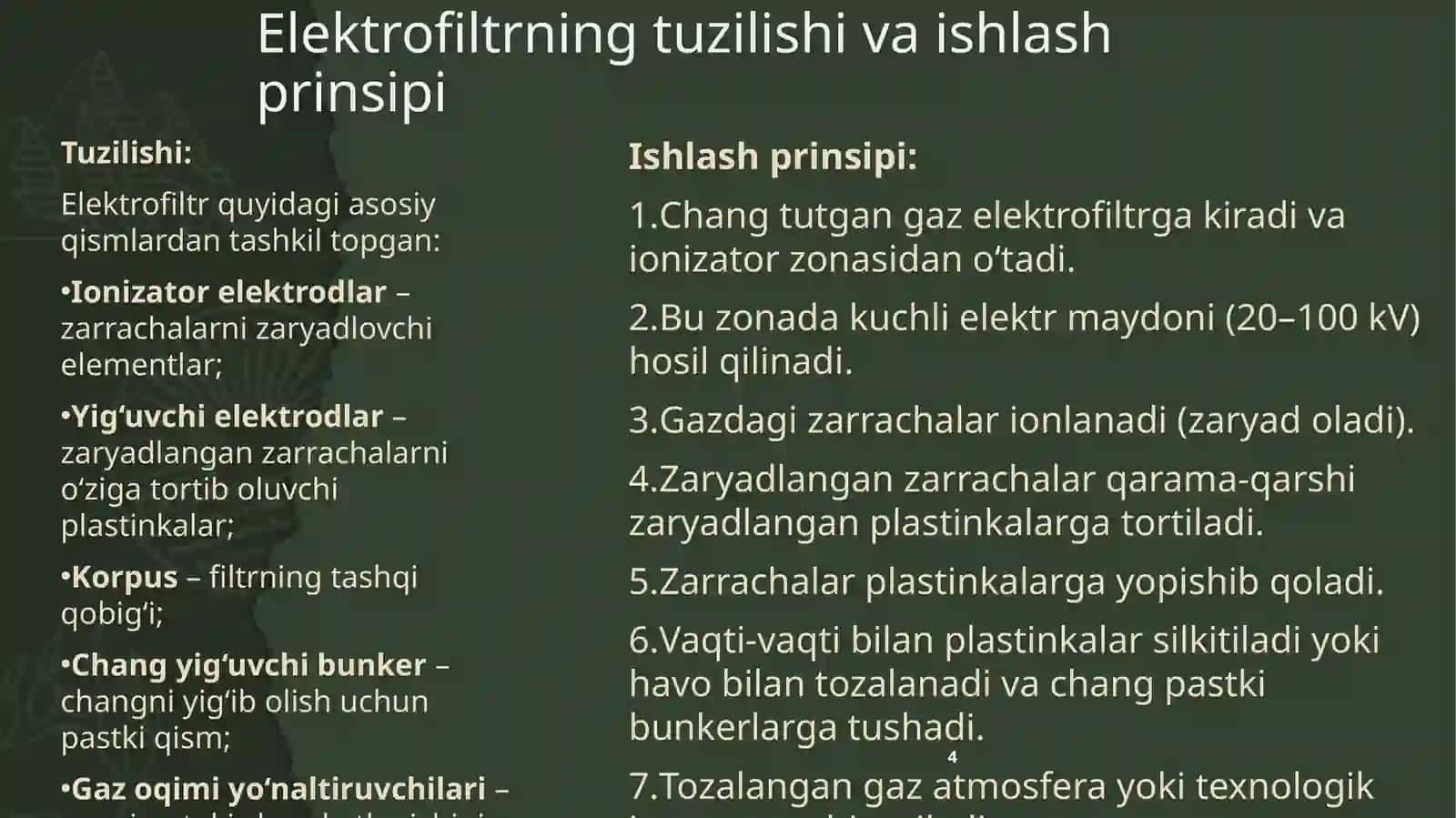 Elektrofiltrning afzalliklari 4