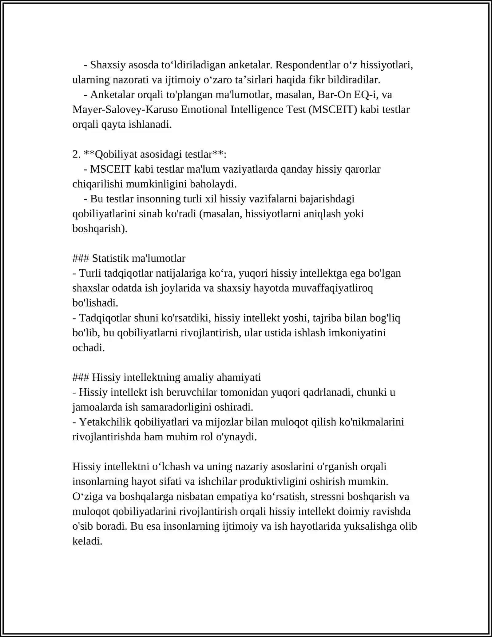 Hissiy Intellektni Oʻlchash 4