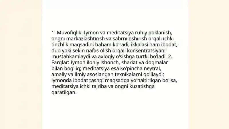 Meditatsiya va e'tiqod 4