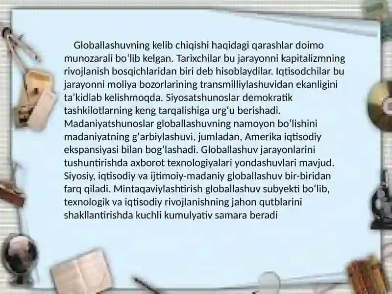 Globallashuvsharoitidagi jamiyathayotidagi dinlarning o'rni 4