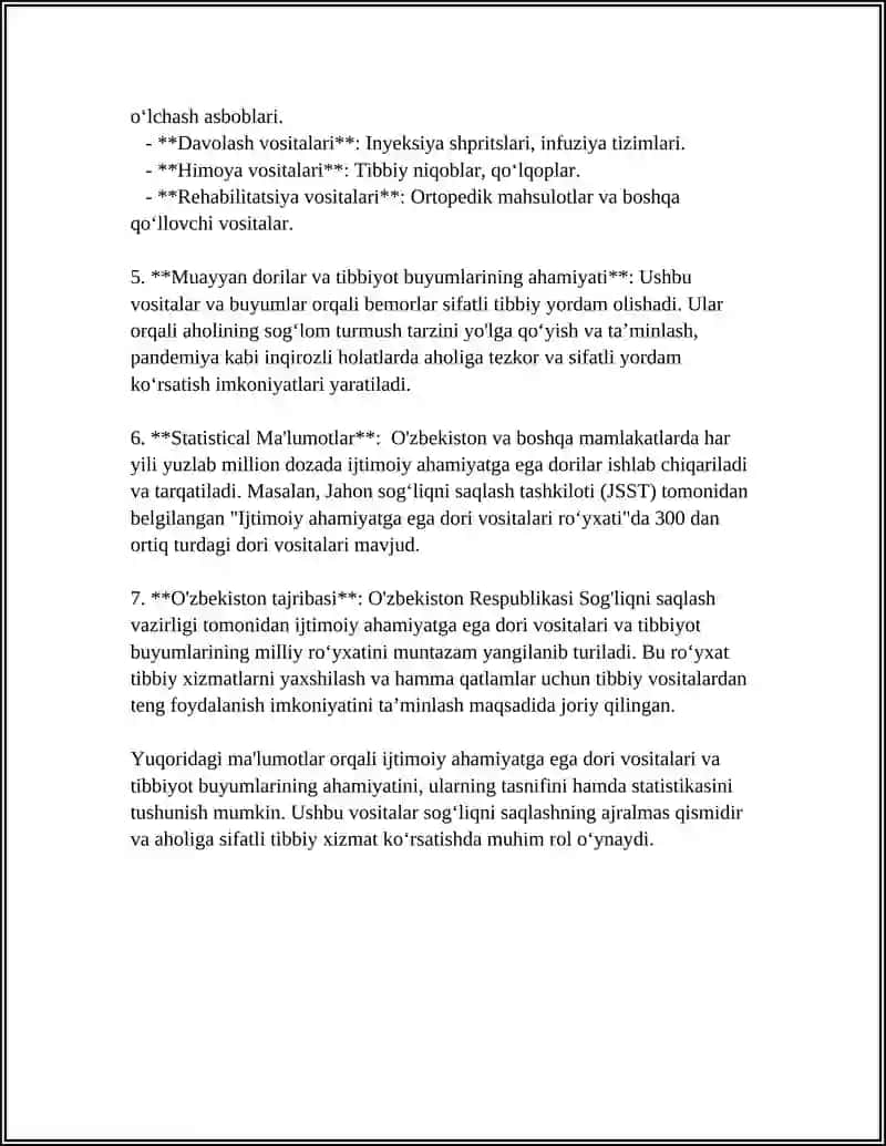 IJTIMOIY AHAMIYATGA EGA DORI VOSITALARI VA TIBBIYOT BUYUMLARIGA EHTIYOJNI ANIQLASH TARTIBI 4