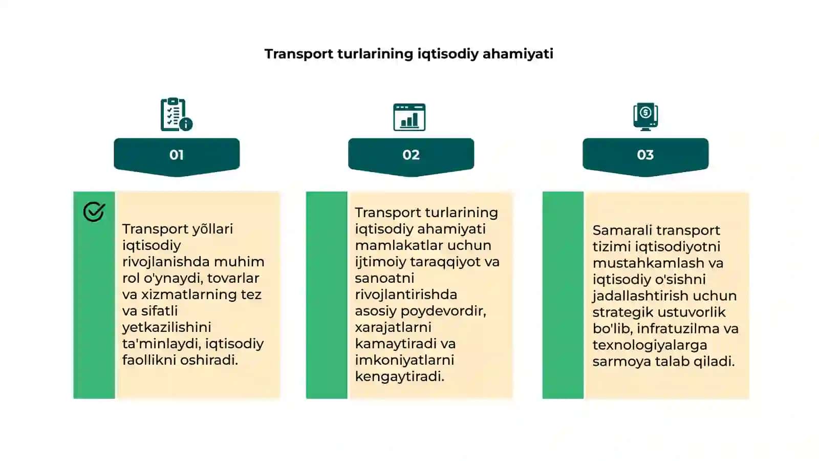 Transport yõllari-iqtisodiy rivojlanish yõli 4