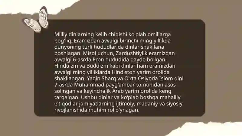Milliy dinlar 4