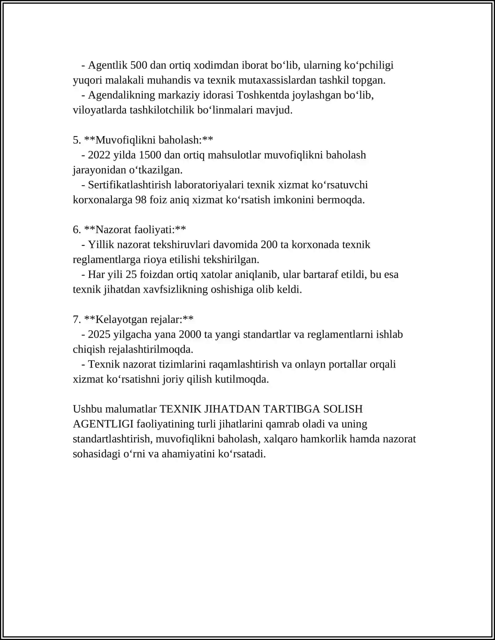 TEXNIK JIHATDAN TARTIBGA SOLISH AGENTLIGI 4