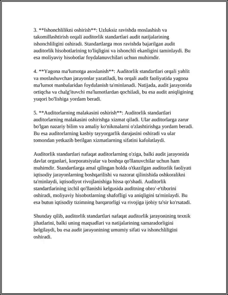 AUDITORLIK STANDARTLARI TARKIBI 4