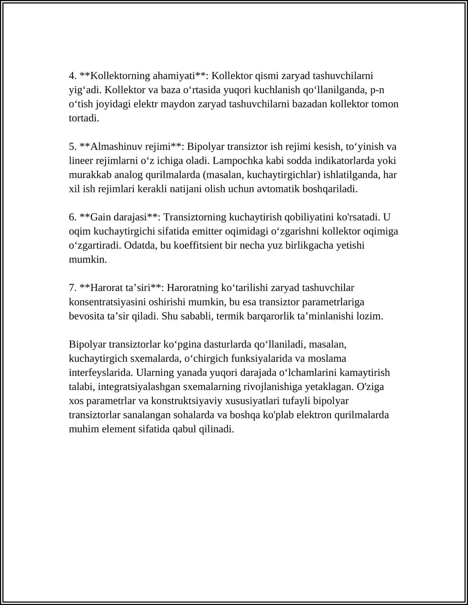 P-N O‘tishli Moyatranazistorlar 4