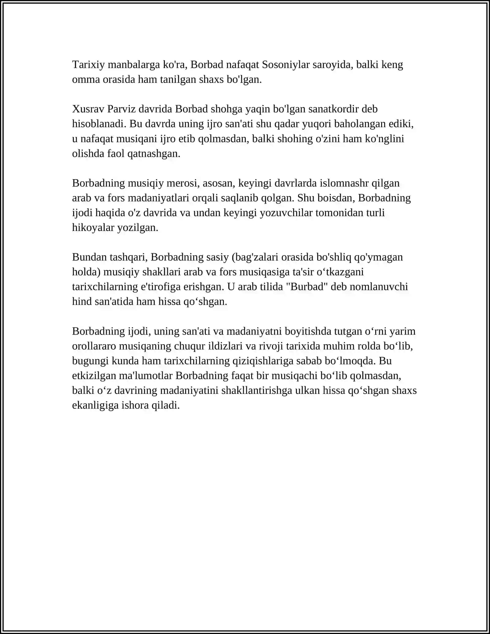 Borbadning Hayoti va Ijodi 4
