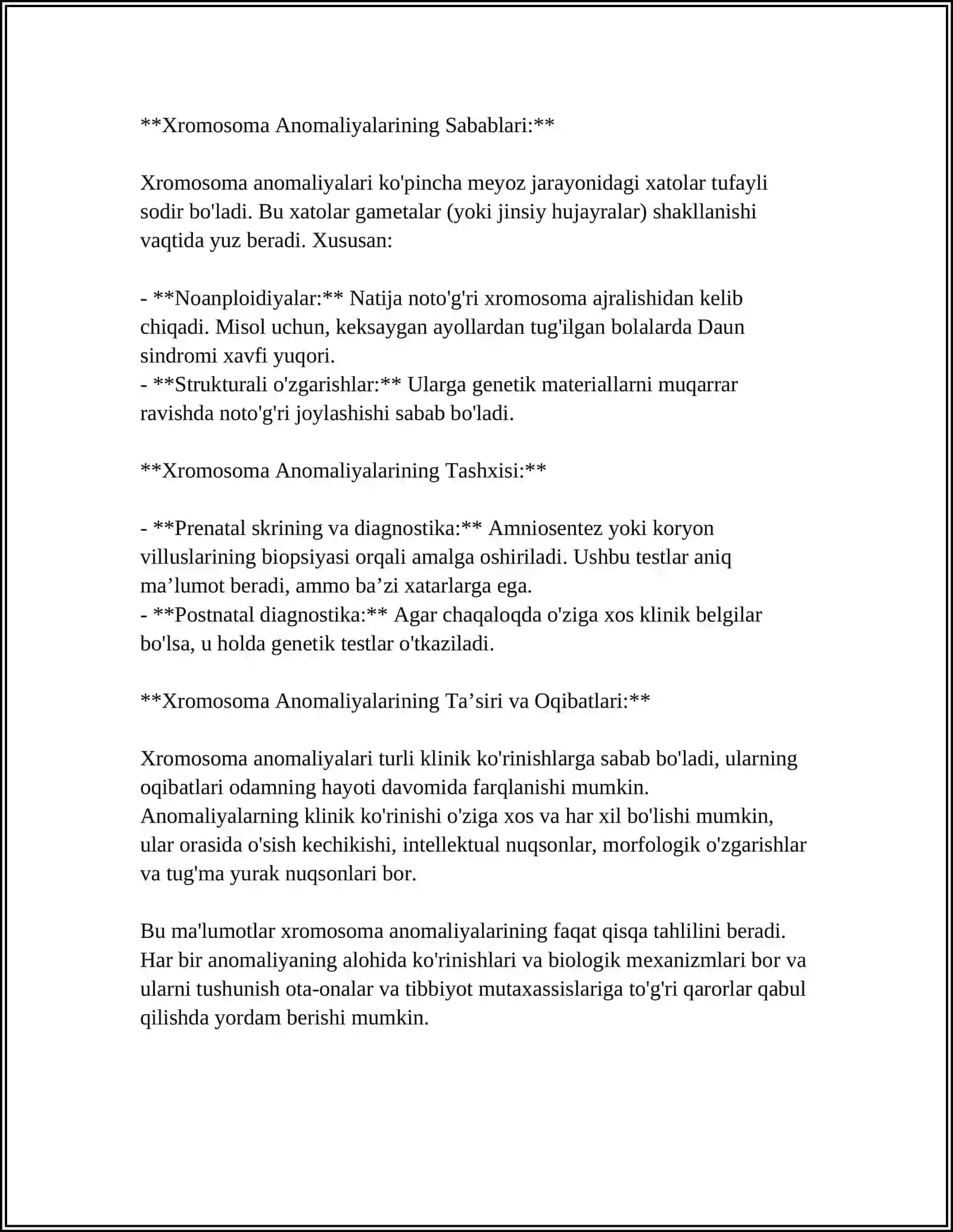QROMOSOMA KASALLIKLARI 4