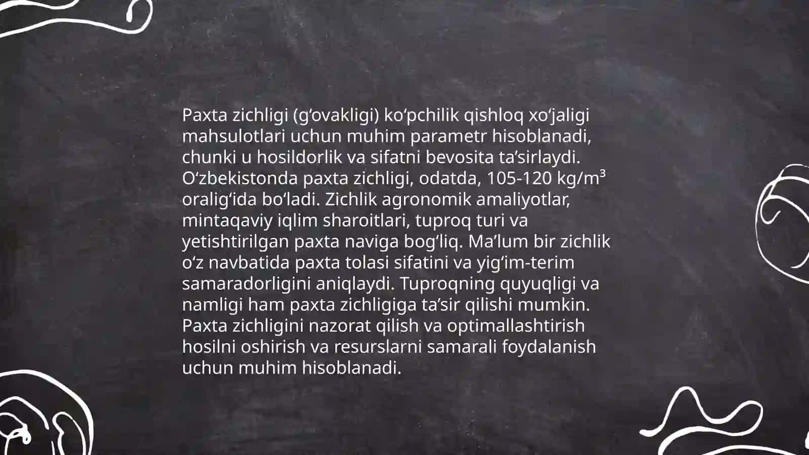Paxtaning fizik - mexanik xususiyatlari 4