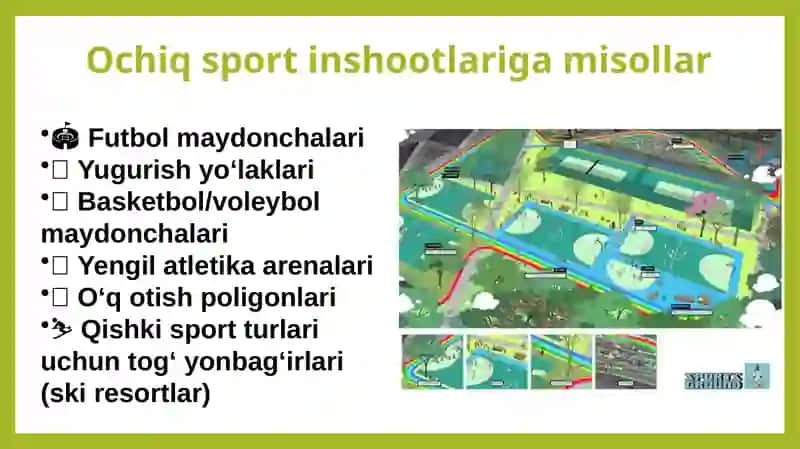 Sport inshootlari va binolarning turlari 4