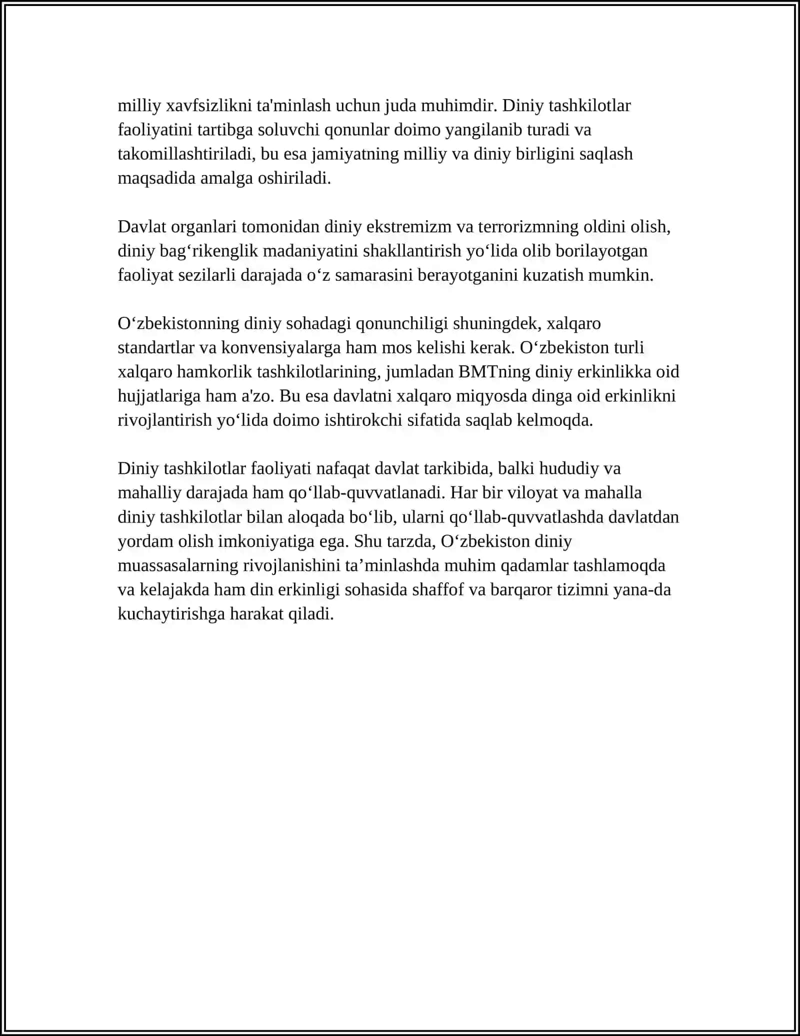 O’ZBEKISTONDA DINIY TASHKILOTLAR VA KONFESSIYALAR FAOLIYATI DINAMIKASI 4