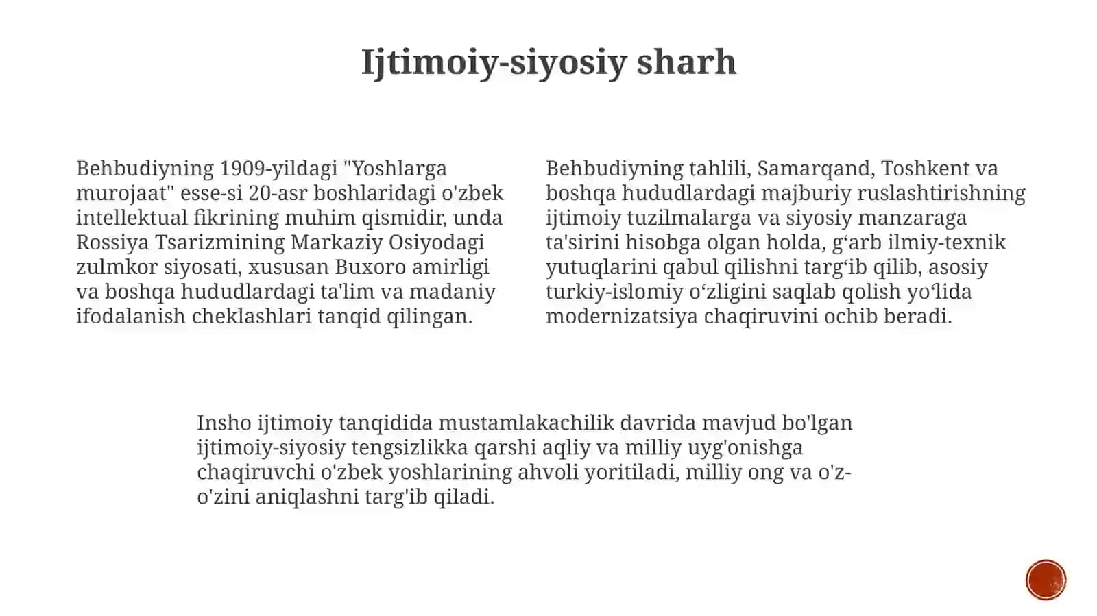 Behbudiyning "Yoshlarga murojaat" maqolasitahlili 4