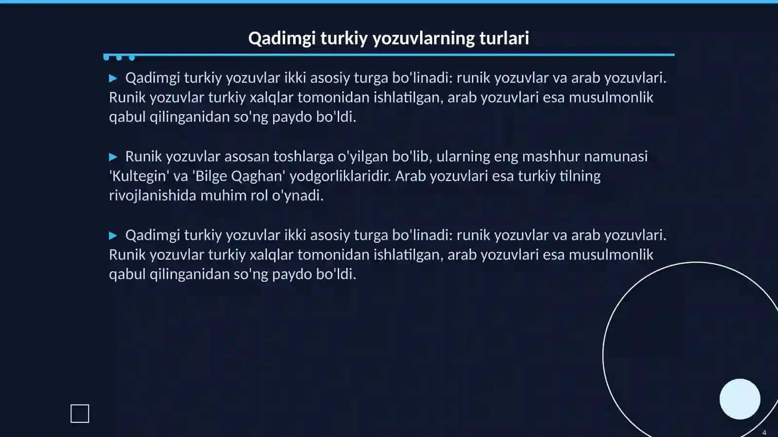 IKKINCHI BO'LIM QADIMGI TURKIY YOZUVLAR 4