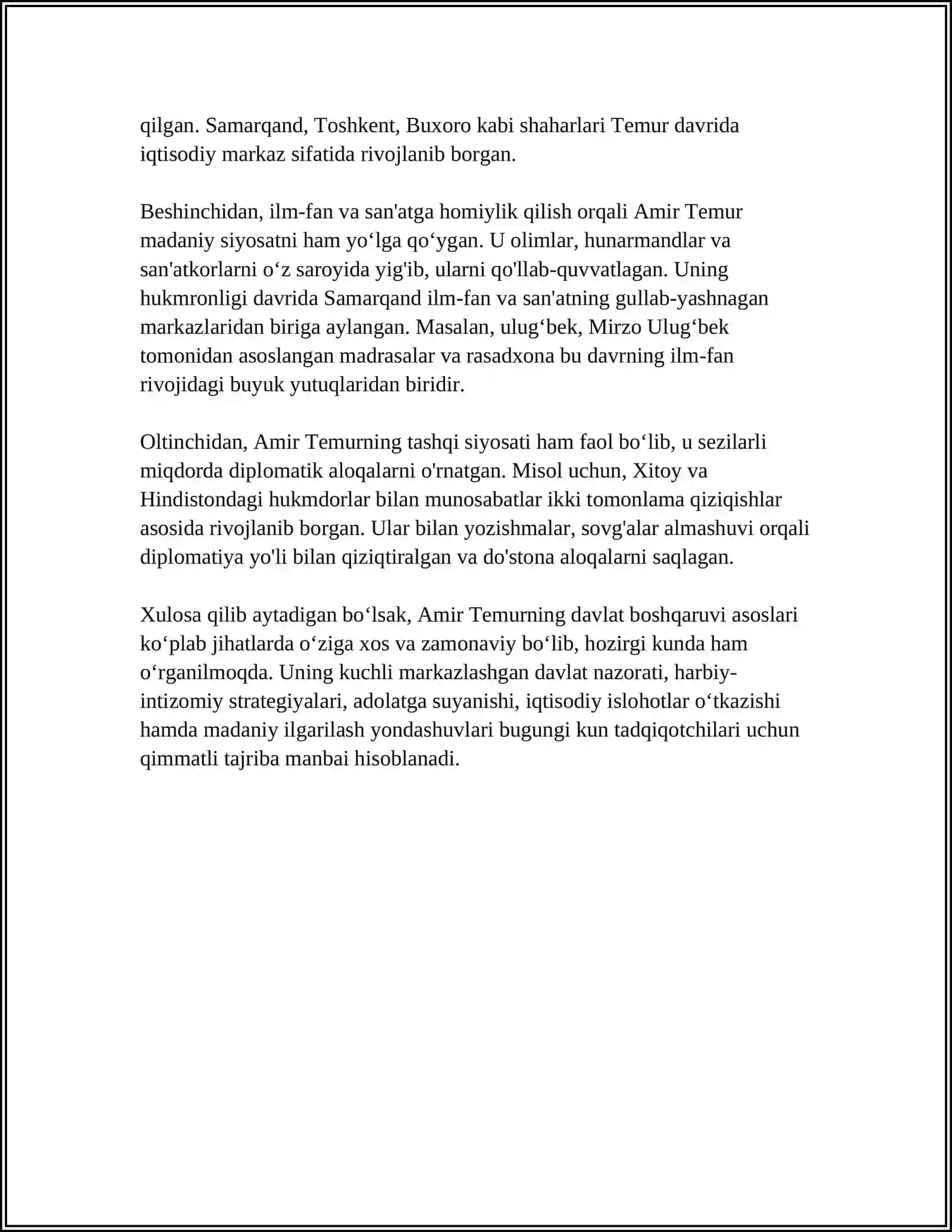 TEMURIYLAR DAVRIDA DAVLAT BOSHQARUVI 4