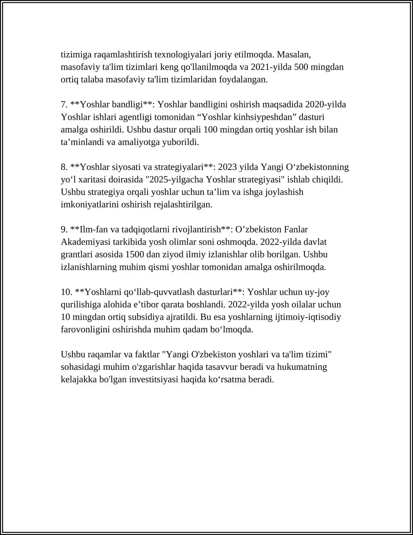Yangi O'zbekiston yoshlari va ta'lim tizimi 4