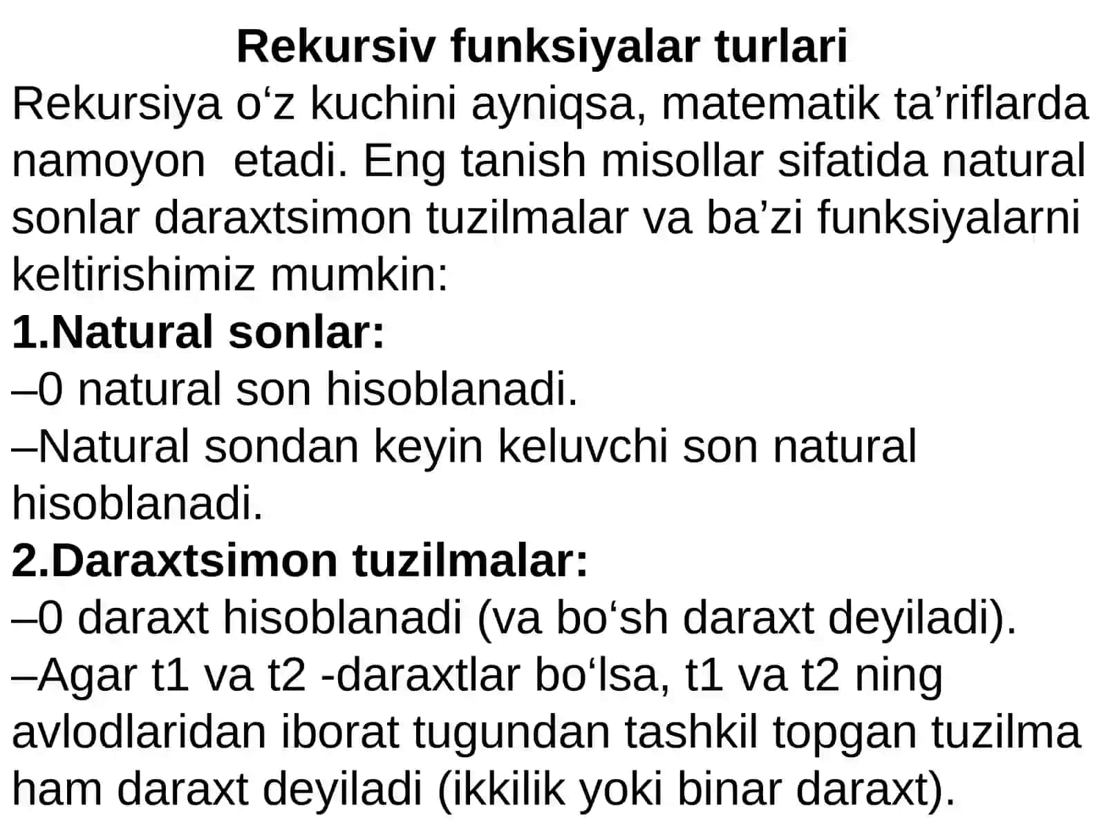 Funksiya va rekursiv funksiyalar 4