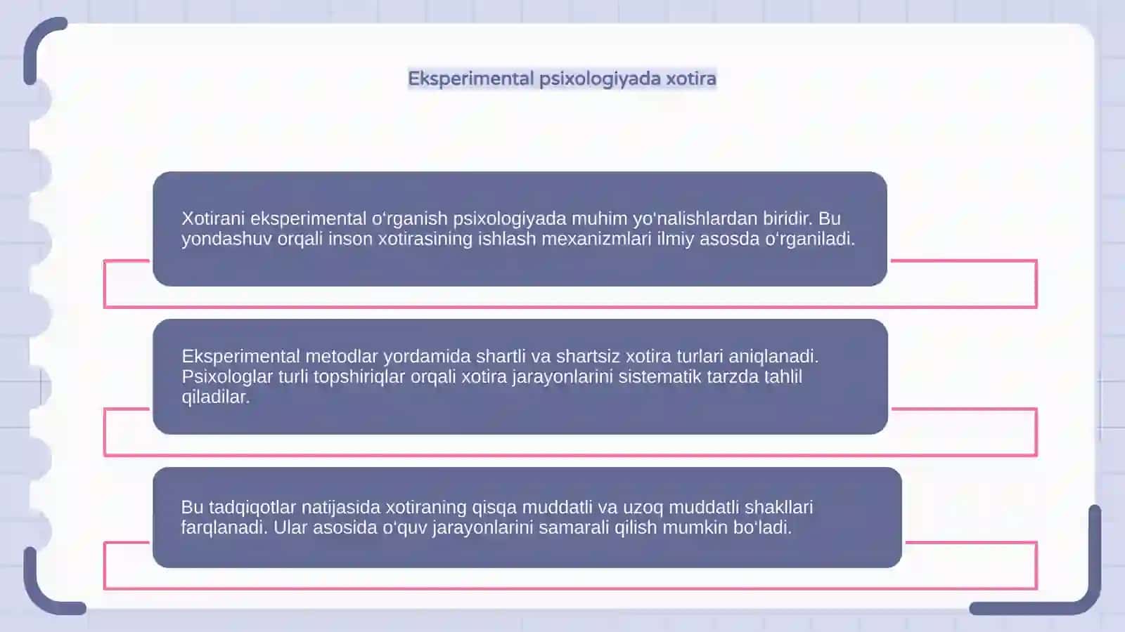 Xotirani eksperimental o'rganish 4