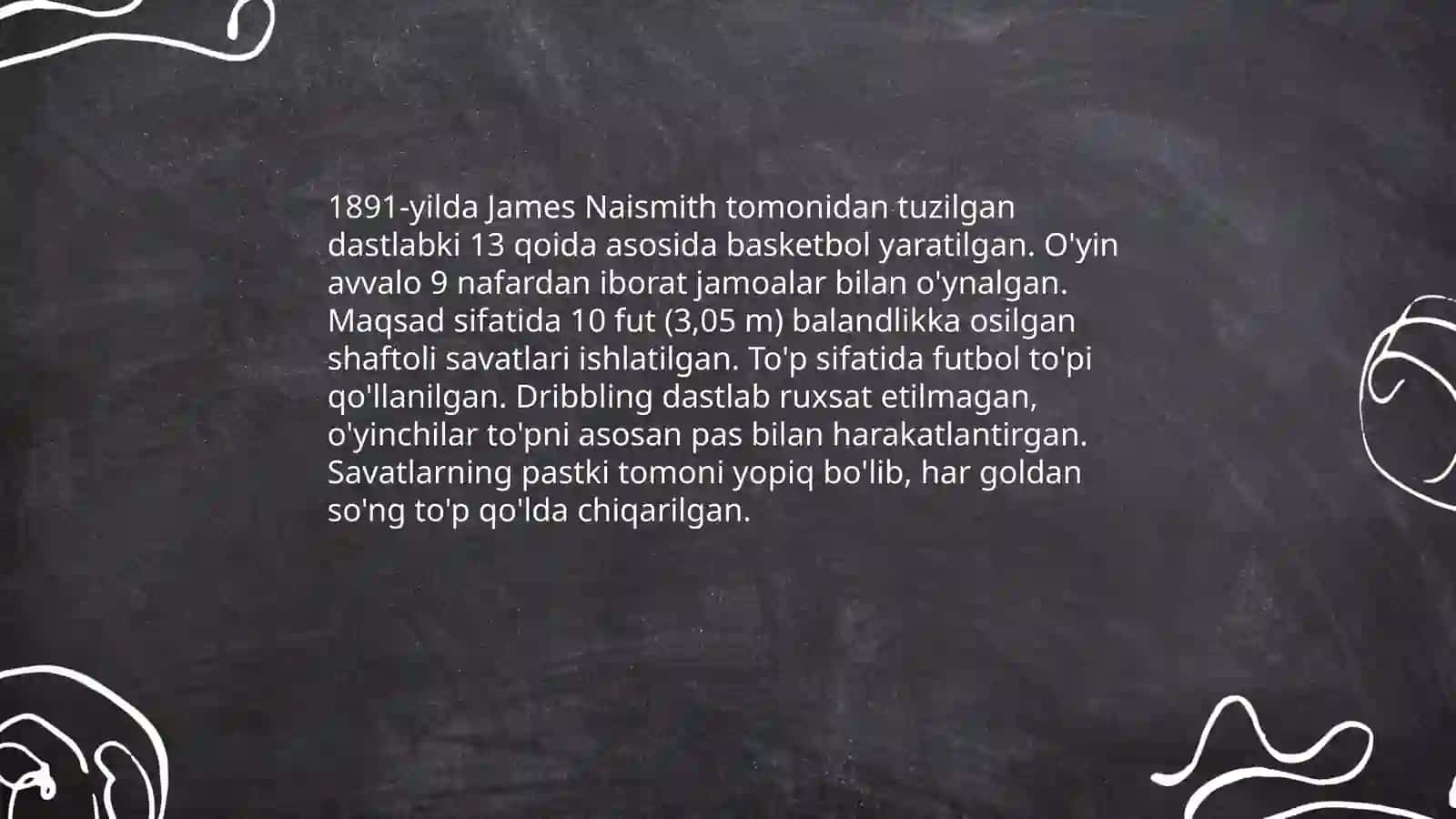 Basketbol o'yining kelib chiqishi va rivojlanish tarixi 4
